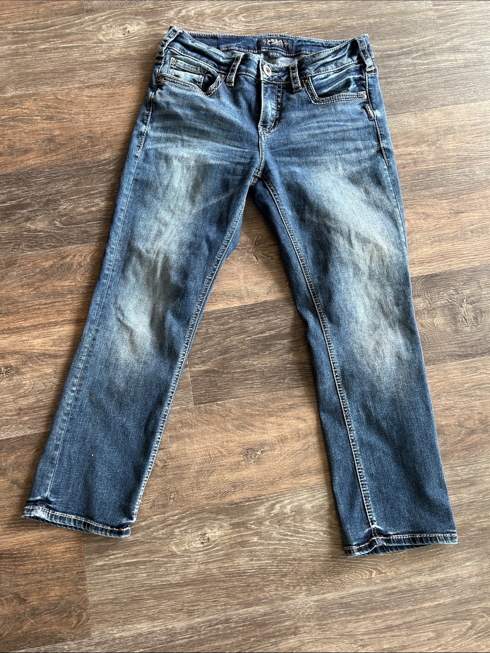 Silver Jeans Women's Faded Blue Cropped Aiko Jeans Sz 29